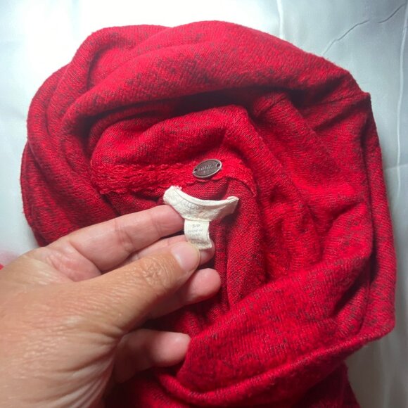 Cozy Red Sweater Hi-Lo Hem Cowl Neck Women - Size S Petite Holiday Relax Comfort - Picture 2 of 8